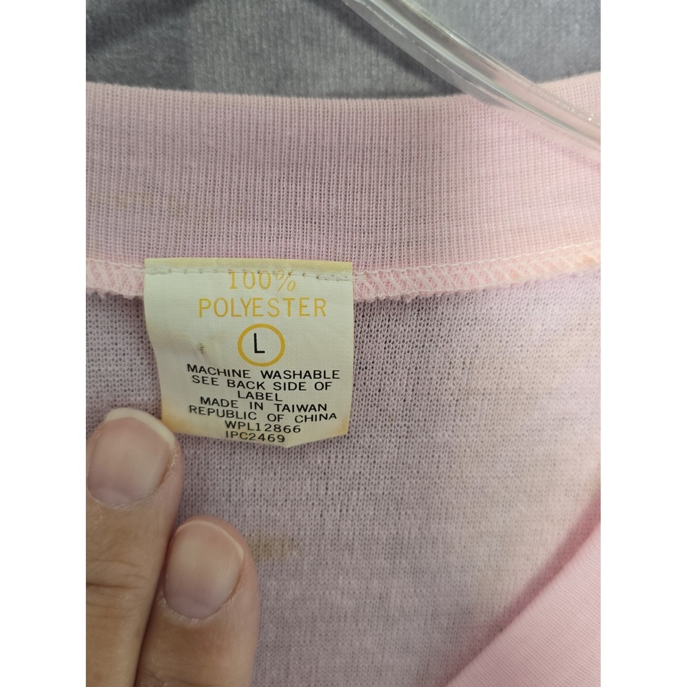 VTG 80s Montgomery Ward Pink Terry Cloth Shorts Set Floral Top L - Picture 4 of 15